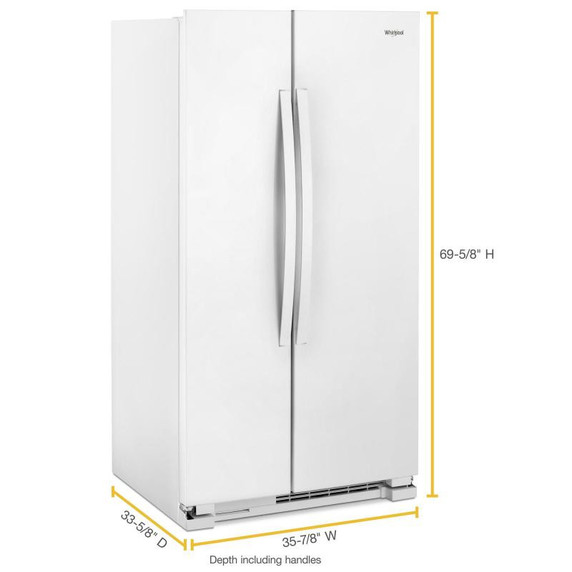 OPEN BOX of Whirlpool® 36-inch Wide Side-by-Side Refrigerator - 25 cu. ft. WRS315SNHW_HRC4718420