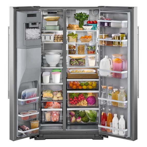 Kitchenaid® 28.7 Cu. Ft. Side-by-Side Refrigerator with Exterior Ice and Water Dispenser in PrintShield™ Finish KRSF536RPS