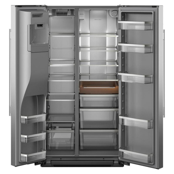 Kitchenaid® 28.7 Cu. Ft. Side-by-Side Refrigerator with Exterior Ice and Water Dispenser in PrintShield™ Finish KRSF536RPS