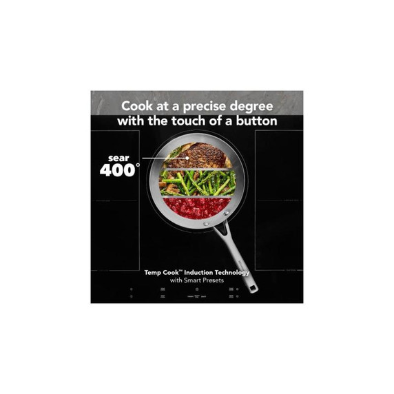 Kitchenaid® 36" Temp Cook™ Induction Cooktop with 5 Cooking Zones KCIT736SSS