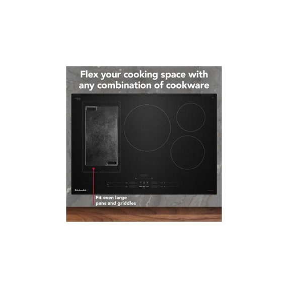 Kitchenaid® 30" Temp Cook™ Induction Cooktop with 5 Cooking Zones KCIT730SBL