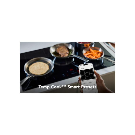 Kitchenaid® 30" Temp Cook™ Induction Cooktop with 5 Cooking Zones KCIT730SBL