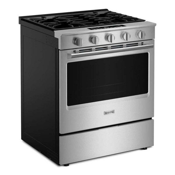 Maytag® 30-Inch Wide Slide-In Gas Range with Grill Mode and No Preheat Air Fry - 5.0 Cu. Ft. MSGS7030SZ