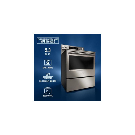 Maytag® 30-Inch Wide Freestanding Electric Range with Grill Mode and No Preheat Air Fry - 5.3 Cu. Ft. YMFES7030SZ