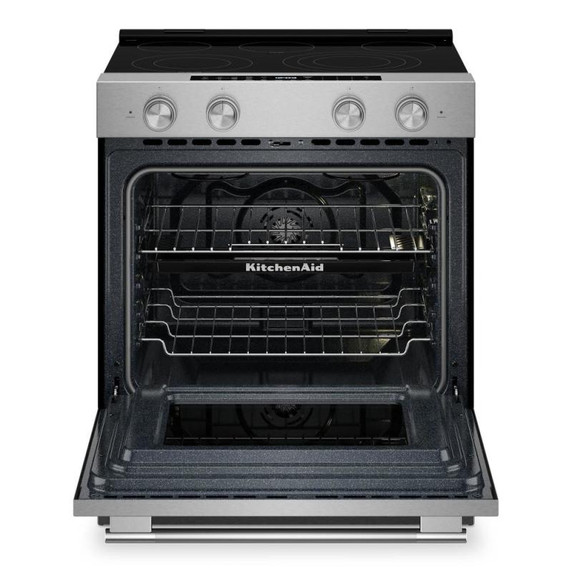 Kitchenaid® 5.3 Cu. Ft. Slide-in Electric Range with Two Even-Heat™ Hyper Elements and Convection Cooking Modes YKSES530SPS