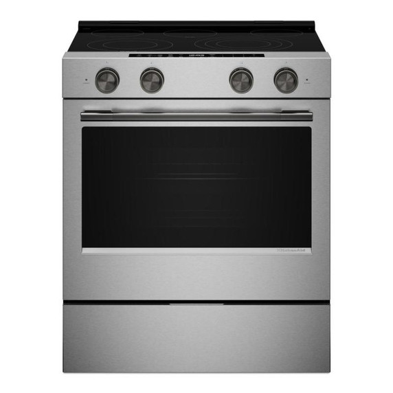 Kitchenaid® 5.3 Cu. Ft. Slide-in Electric Range with Two Even-Heat™ Hyper Elements and Convection Cooking Modes YKSES530SPS