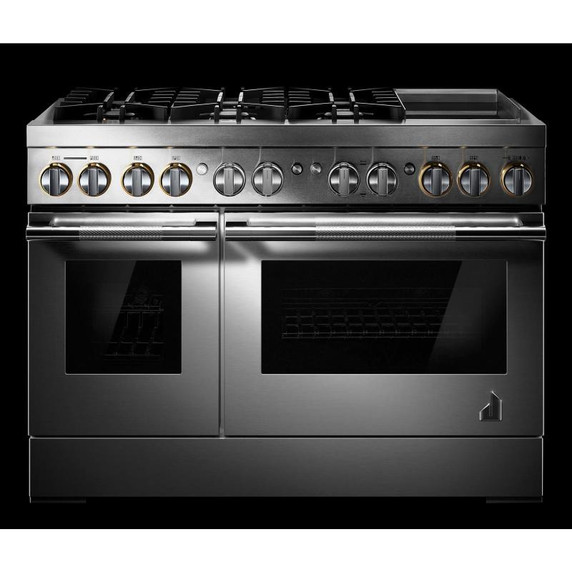 OPEN BOX Jennair® RISE™ 48" Dual-Fuel Professional-Style Range with Chrome-Infused Griddle and Steam Assist JDSP548HL