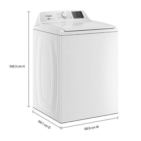 4.8 - 4.9 Cu. Ft. I.E.C. Whirlpool® Top Load Washer with 2-in-1 Removable Agitator. WTW4107SW