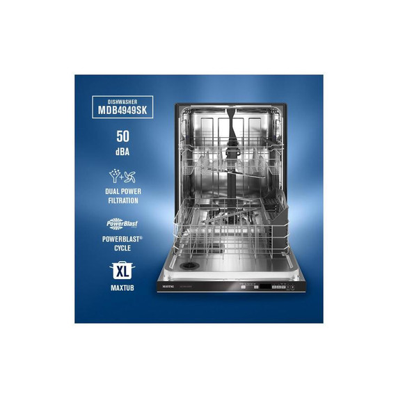 OPEN BOX Maytag® Top Control Dishwasher with Dual Power Filtration and PowerBlast® Cycle MDB4949SKZ