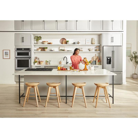 OPEN BOX Kitchenaid® 23.8 cu. ft. 36" Counter-Depth French Door Platinum Interior Refrigerator with PrintShield™ Finish KRFC704FPS