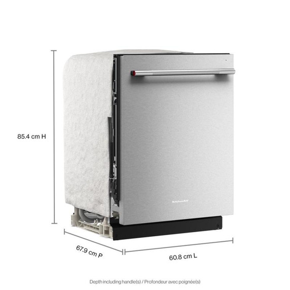 Kitchenaid® Third Level Utensil Rack Dishwasher with 30+ Total Wash Jets in PrintShield™ Finish, 47 dBA KDTS224SPS