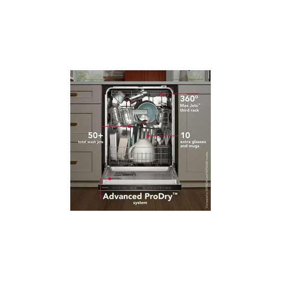 Kitchenaid® 360° Max Jets™ Third Rack Dishwasher with Advanced ProDry™ System and Ultra-bright LED Lighting, 44 dBA KDTS724SPS