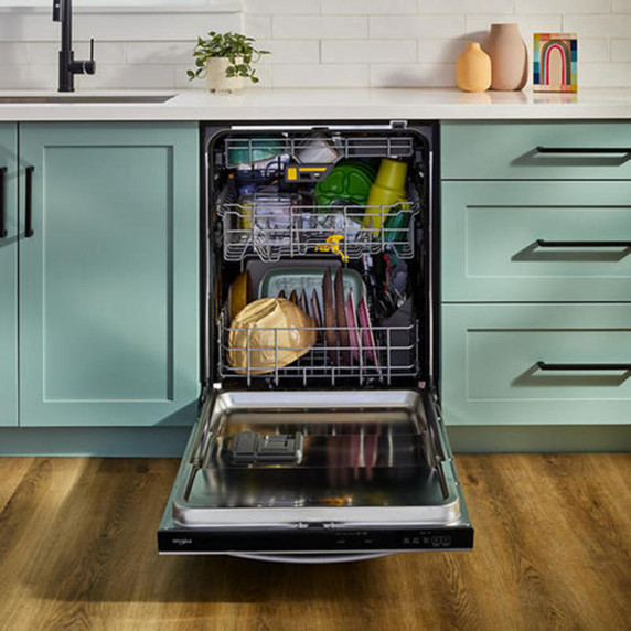 Whirlpool® 24-Inch Dishwasher with Total Coverage Wash Action and Auto Open Air Dry in Fingerprint Resistant Stainless Steel WDTS8024SZ