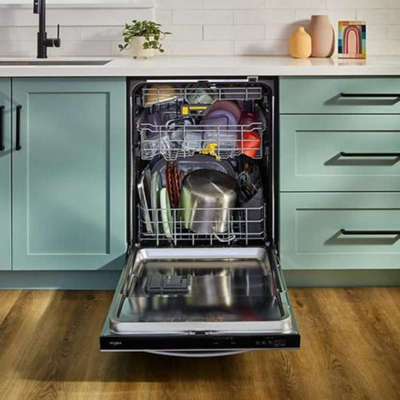 Whirlpool® 24-Inch Dishwasher with Total Coverage Wash Action and Auto Open Air Dry in Fingerprint Resistant Stainless Steel WDTS8024SZ