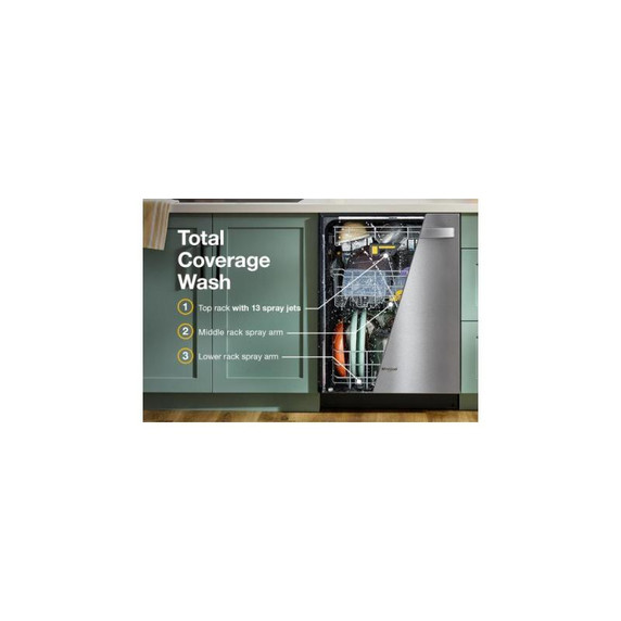Whirlpool® 24-Inch Dishwasher with Total Coverage Wash Action and Auto Open Air Dry in Fingerprint Resistant Stainless Steel WDTS8024SZ