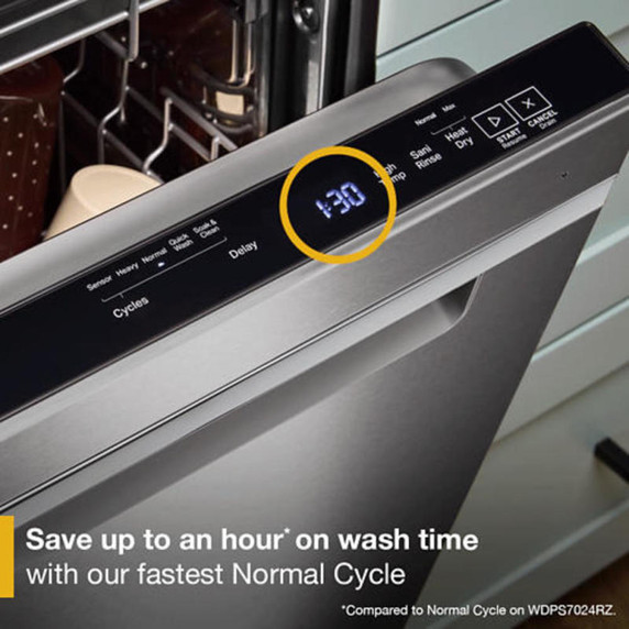 Whirlpool® 24-Inch Dishwasher with Total Coverage Wash Action and Auto Open Air Dry in Fingerprint Resistant Stainless Steel WDPS8024SZ