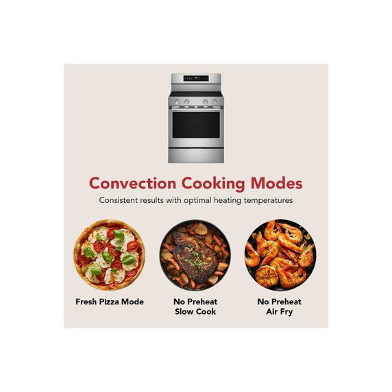 Kitchenaid® 5.3 Cu. Ft. Freestanding Electric Range with Convection Cooking Modes YKFES530SPS Kitchenaid® 5.3 Cu. Ft. Freestanding Electric Range with Convection Cooking Modes YKFES530SPS
