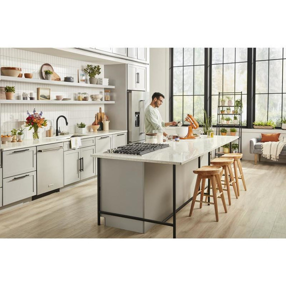 OPEN BOX Kitchenaid® 23.8 cu. ft. 36" Counter-Depth French Door Platinum Interior Refrigerator with PrintShield™ Finish KRFC704FPS***