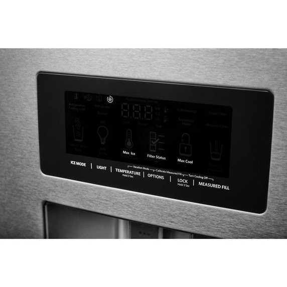 OPEN BOX Kitchenaid® 26.8 Cu. Ft. Standard-Depth French Door Refrigerator with Exterior Ice and Water Dispenser KRFF577KPS