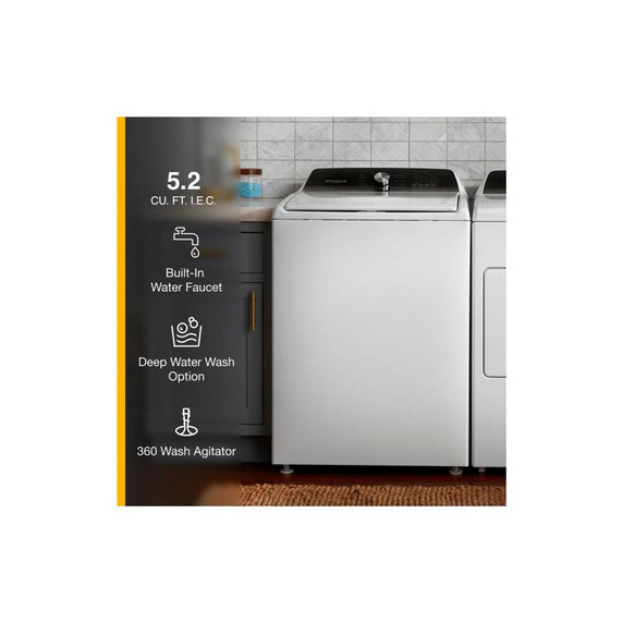 OPENBOX Whirlpool® 5.2 Cu. Ft. Top Load Agitator Washer with Built-In Faucet WTW5015LW