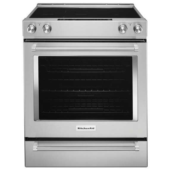 OPENBOX Kitchenaid® 30-Inch 5-Element Electric Convection Slide-In Range with Baking Drawer YKSEB900ESS