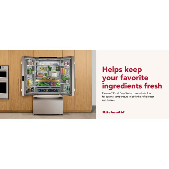 Kitchenaid® 24 cu. ft. 36-Inch Width Counter-Depth French Door Refrigerator with Interior Dispense KRFC236SPS