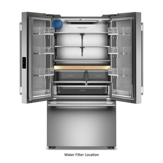 Kitchenaid® 24 cu. ft. 36-Inch Width Counter-Depth French Door Refrigerator with Interior Dispense KRFC236SBE