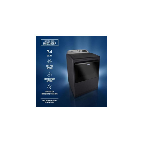 Maytag® 7.4 Cu. Ft. Pet Pro Top Load Electric Dryer with Extra Power and Sanitize Cycle YMED7205RF