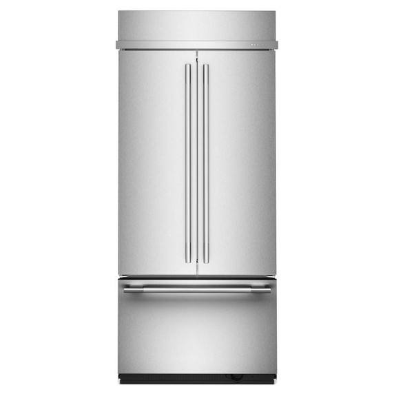 Kitchenaid® 20.8 Cu. Ft. 36" Built-In French Door Bottom Mount Refrigerator with Platinum Interior KBFN536SPS Kitchenaid® 20.8 Cu. Ft. 36" Built-In French Door Bottom Mount Refrigerator with Platinum Interior KBFN536SPS