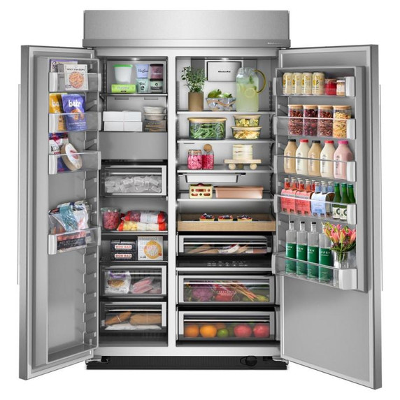 Kitchenaid® 30 Cu. Ft. 48" Built-In Side-by-Side Refrigerator with Platinum Interior KBSN748SPS