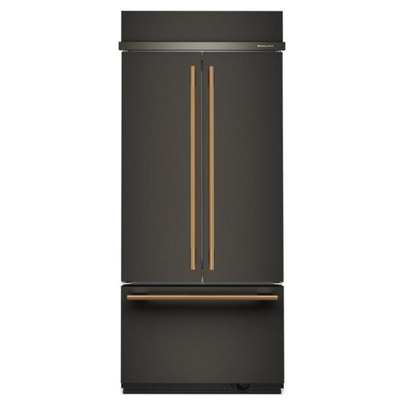 Kitchenaid® 20.8 Cu. Ft. 36" Built-In French Door Bottom Mount Refrigerator with Platinum Interior KBFN536SBE
