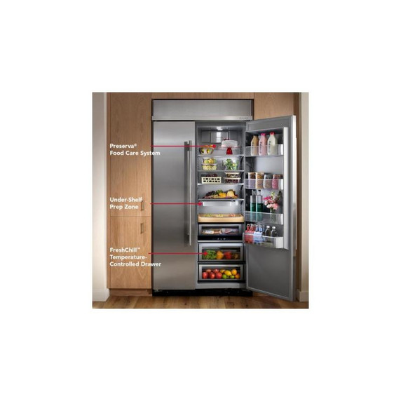 Kitchenaid® 30 Cu. Ft. 48" Built-In Side-by-Side Refrigerator with Platinum Interior KBSN748SJP