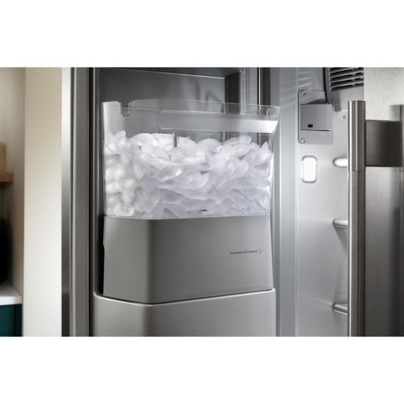 Kitchenaid® 25.1 Cu. Ft. 42" Built-In Side-by-Side Refrigerator features Exterior Water and Ice Dispenser with Measured Fill KBSD742SPS