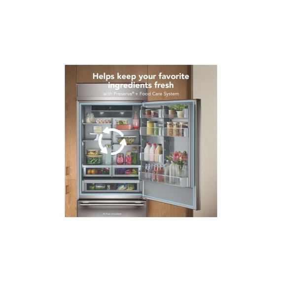 Kitchenaid® 20.8 Cu. Ft. 36" Built-In Bottom Mount Refrigerator with Platinum Interior KBBR336SPS