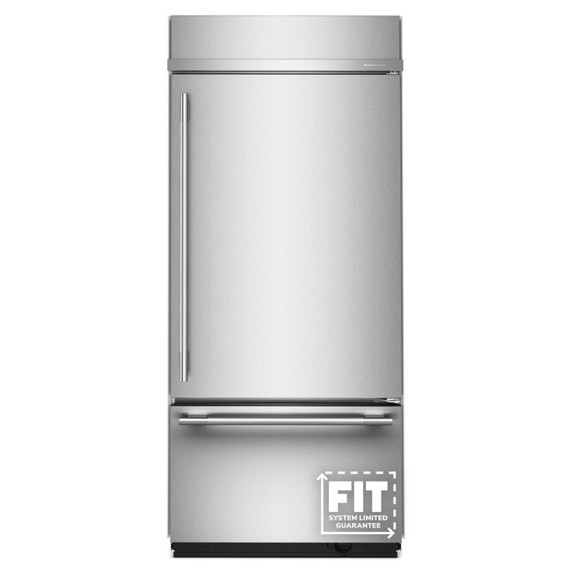 Kitchenaid® 20.8 Cu. Ft. 36" Built-In Bottom Mount Refrigerator with Platinum Interior KBBR336SPS