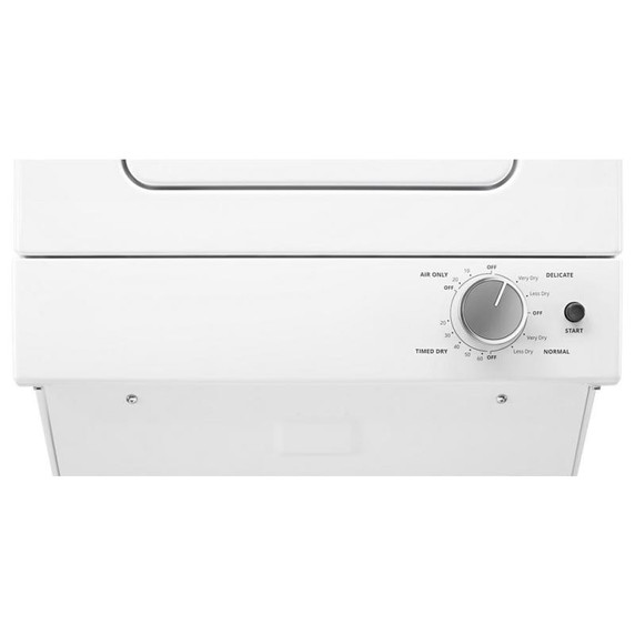OPEN BOX of Whirlpool® 1.8 cu.ft I.E.C. Electric Stacked Laundry Center 6 Wash cycles and AutoDry™ YWET4024HW