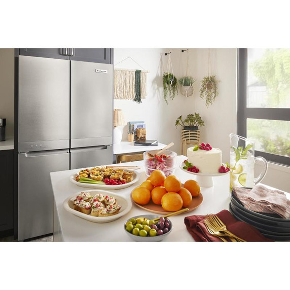 OPENBOX of Kitchenaid® 19.4 cu. ft. 36-inch wide Counter-Depth 4-Door Refrigerator with PrintShield™ Finish KRQC506MPS
