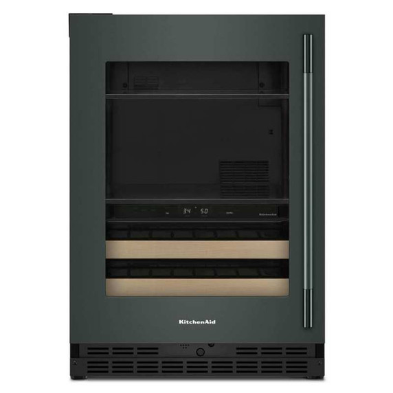 Kitchenaid® 24" Beverage Center with Glass Door and Wood-Front Racks KUBL524SJP