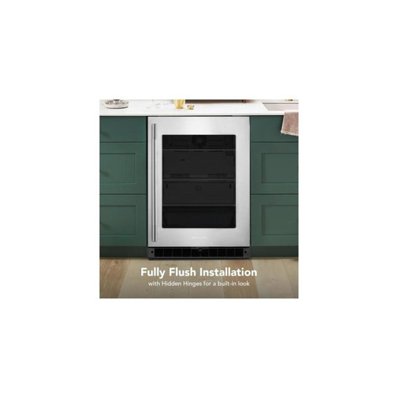 Kitchenaid® 24"" Undercounter Refrigerator with Glass Door KURR324SSB