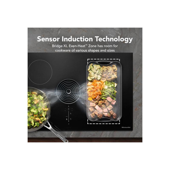 Kitchenaid® 36-inch NextGen Induction Downdraft Cooktop with Bridge XL Even-Heat™  Zone KCID936SBL