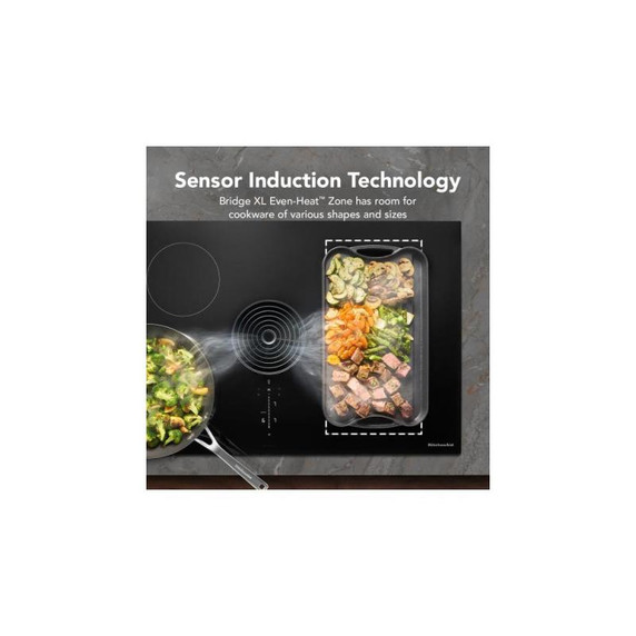 Kitchenaid® 36-inch NextGen Induction Downdraft Cooktop with Bridge XL Even-Heat™  Zone KCID936SBL