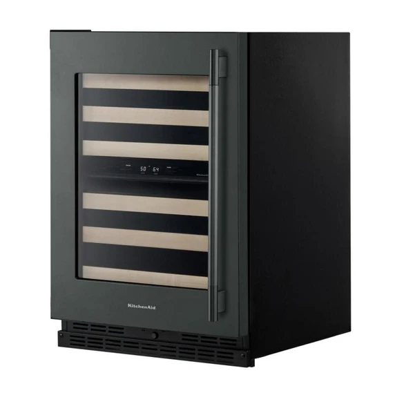 Kitchenaid® 24" Undercounter Wine Cellar with Full-Extension Wood-Front Racks KUWL524SJP