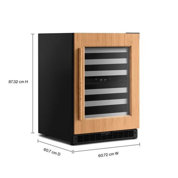 Kitchenaid® 24" Undercounter Wine Cellar with Full-Extension Wood-Front Racks KUWR324SPA