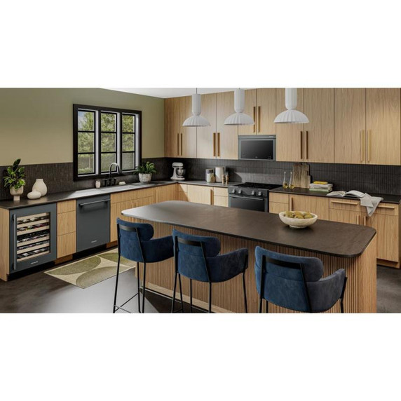 Kitchenaid® 24" Undercounter Wine Cellar with Full-Extension Wood-Front Racks KUWR524SJP