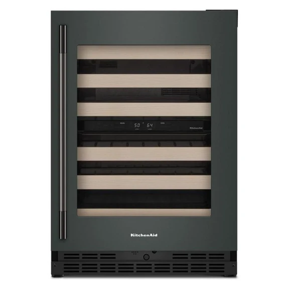 Kitchenaid® 24" Undercounter Wine Cellar with Full-Extension Wood-Front Racks KUWR524SJP