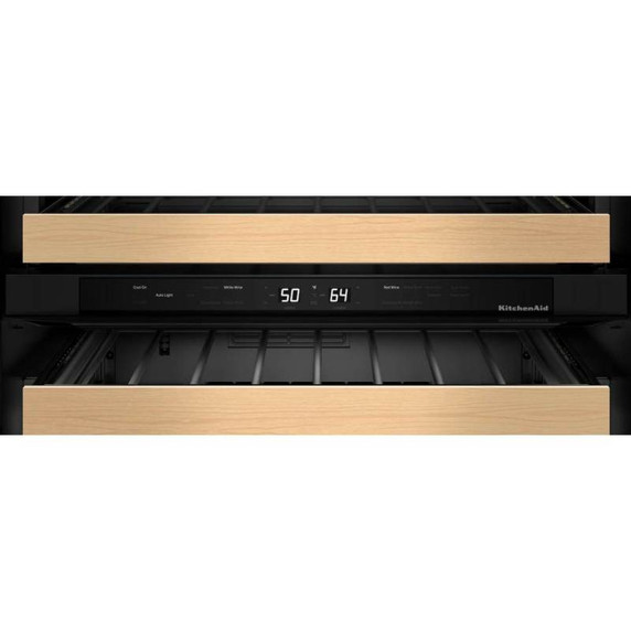 Kitchenaid® 24" Undercounter Wine Cellar with Full-Extension Wood-Front Racks KUWL524SPS