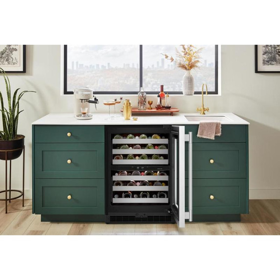 Kitchenaid® 24" Undercounter Wine Cellar with Full-Extension Metal-Front Racks KUWR324SSB