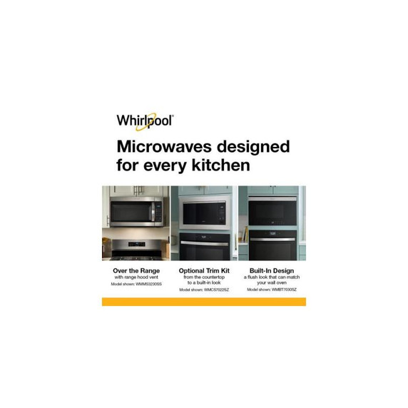 Whirlpool® 1.1 cu. ft. Built-In Smart Multifunctional Microwave Oven with Air Fry - 900 watts YWMBT7030SV
