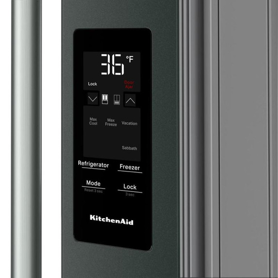 Kitchenaid® 29 cu. ft. French Door Refrigerator with Exterior Water and Ice and FreshChill™ Full-Width Refrigerated Drawer KRMF436SJP