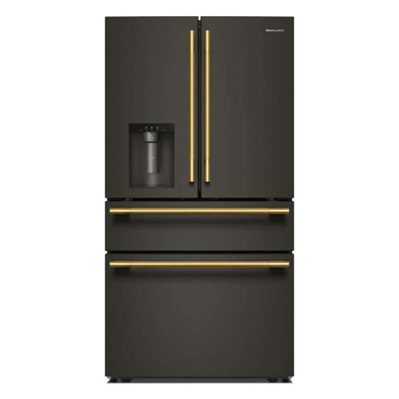 Kitchenaid® 29 cu. ft. French Door Refrigerator with Exterior Water and Ice and FreshChill™ Full-Width Refrigerated Drawer KRMF436SBE